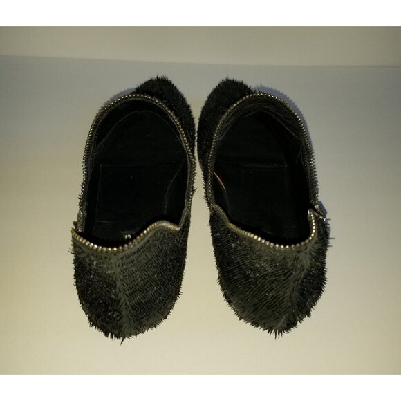 BAKERS ELITE Black Settle Frayed Leather Ankle Booties 39 8.5 Heeled Zipper Trim - Picture 8 of 12